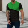 Летняя рубашка поло с цветными блоками и пуговицами с лацканами, мужская спортивная рекламная культура, мужская Rmz3 {категория}