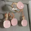 Bangle 3 PCS/Set Women Ringörhängen Halsbandsmycken Set Inlay Transparent Zirconia Candy Set Crystal Jewelry Reception Gift 240319