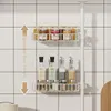 Kitchen Storage "Carbon Steel Corner Shelf: Adjustable No-Drill Spice Rack Multi-Functional Thickened Home Solution"