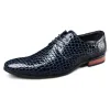 Sapatos Weh Italian Red Men's Crocodile Shoes Moda Sapatos de Casamento Classic Luxo Sapatos formais de vestido de luxo Men