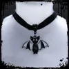 Choker gotisk mode söt svartvit baby bat sammet krage hänge halsband halloween gåvor för kvinnor