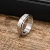 Rock Punk Gehamerd Stijl Trouwringen voor Mannen Vrouwen, 6 MM 14 K Wit Goud Spinner Angst Fidget Ring Sieraden