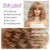 Synthetic Wigs Cosplay Wigs Ginger Brown Blonde Short Curly Synthetic Wig with Bangs for Women Afro Natural Bob Wave Lolita Cosplay Wigs Heat Resistant Hair 240329