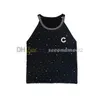 Rhinestone Neck Tanks Top Women Sleeveless Sport Vest Summer Casual Style Vests Knitted Tees