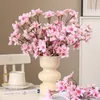 Fleurs de cerisier artificielles en soie, pêche, fausses plantes, Arrangement pour bricolage, décoration de jardin, maison, fête de mariage, vente en gros