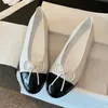 Elbise Ayakkabı Tasarımcı Bale Daireler Ayakkabı Bahar Sonbahar Koyun Dinini Bow Boat Shoe Lady Deri Tembel Dans Somunlar Kadınlar Ayakkabı Büyük Deri Sole Boyutları 34-42