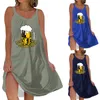 Freizeitkleider Damenmode Sexy Retro Bier Festival Bedrucktes Trägerkleid Frauen Distressed Pullover