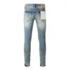 Женские брюки, фиолетовые брендовые джинсы, джинсовые с заплатками, сделанными из старых заплаток, скинни с низкой посадкой для ремонта ткани