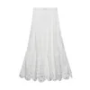 Party Witte kanten blouse tops en rok Dames Zomer Sexy borduren hol Vrouwelijke shirt 2 delige set pak INKEO 2T105 240315