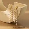 Boucles d'oreilles pendantes créatives pour femmes, Imitation de perles, goutte d'eau, à la mode, longues pampilles, bijoux, vente en gros, directe