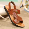 Sandali sandali da uomo estate maschile nuove scarpe da spiaggia casual in pelle sandali traspiranti marestrelline sandali romani sandali sandali in pelle sandali