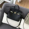 Genuine Leather Handbag BK L Inner Color Matching First Layer Cow Leather Bag Lychee Pattern Leather Womens Bag New Single Shoulder Bag Fashion Large Bag Handbag