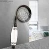 Soffioni doccia per bagno Soffione doccia portatile in ceramica in ottone lucidato a olio nero Soffione doccia a risparmio idrico per bagno Y240319