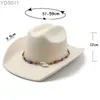 Cappelli a tesa larga Cappelli da cowgirl di lusso a secchiello per uomo accessori da cowboy eleganti da donna gentiluomo jazz country Retro 240319