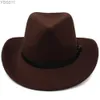 Cappelli a tesa larga Secchiello Uomo Donna Lana Cowboy occidentale Cappellini Panama Sombrero da viaggio Sunbonnet Party Taglia regolabile M-L 240319