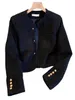 Prosty temperament dla kobiet jesienna Tweed Short Jacket M L XL 2xl