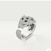 vis Carter Anneaux Nail Full Diamond Leopard Ring Personnalité Personnalité