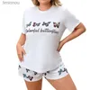 Women's Sleepwear Summer New Large-size Pullover Pajamas Women Plus Fat Print Milk Silk Set Comfortable Short-sleeved Short Simple Home Dress 5XLC24319