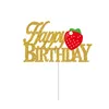 Decorazione per feste 1 set di lanterne per striscioni di carta con fragole con cake topper per bambini, forniture per il primo compleanno estivo