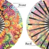 Decorative Figurines Raves Hand Fan Foldable Beautiful Bamboo Large Folding Held For Festival Club Women Men Outfit Party Drop