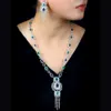 Brazaletes Conjuntos largos de collares GODKI para mujer Gota de agua cúbica con circonita Conjunto de joyas de Dubai Accesorios de compromiso saudita dropshipping 240319