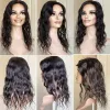 トッパー最高のバージンヘアトッパーピース822インチの長いゆるい波の髪のシルクベーストッパー15x16 cm人間の髪のカーリートッパー