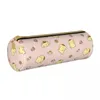 Pompompurin Kawaii trousse à crayons en cuir boîte à stylos enfants grands sacs de rangement étudiants école fermeture éclair papeterie