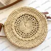 Mini Straw Bag Small Round Bag Top Quality Circular Leather Handbags Fashion Designer Luxury Women Crossbody Shoulder Bags Hollow Out Clutch Purse Gold Hardware