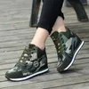 Wanderschuhe TaoBo Damen Camouflage 6,5 cm Absatzhöhe erhöhen Lässige Größe 34-42 Canvas Sneakers Plateau Wedges Chunky