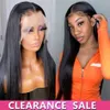 Synthetic Wigs Synthetic Wigs Straight Lace Front Wig 13x6 13x4 360 HD Transparent Lace Frontal Wig 5x5 6x4 Glueless Wig 4x4 Closure Human Hair Wigs for Women 240327