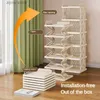 Storage Holders Racks Folding shoe rack free installation shoe cabinet dormitory office shoe storage shelves home Y240319