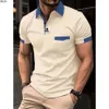 Летняя мужская рубашка поло с карманами и цветными блоками в Instagram, спортивная Dhw9 {category}