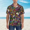 Men's Casual Shirts Colorful Vacation Beach Shirt Man Casino Summer Short Sleeve Design Elegant Oversize Blouses Gift