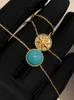 Achtpuntige ster gelukskompas turquoise ketting voor dames zomer lichte luxe en uniek ontwerp met een high-sense Instagram kraagketting