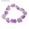 Charm Bracelets Natural Amethyst irregular she Beads mens and womens Valentines day fashion jewerly and mens gift 8 L240319