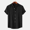 Men's Casual Shirts Men Business Shirt Stylish Lapel Collar Summer With Seamless Design Stretchy Fabric For Comfortable