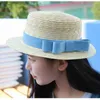 Wide Brim Hats Bucket Hats 2020 New Summer Parent Children Sun Hat Able Womens Block Hat Girl Bow Str Vacation Beach Simple Casual Hat Y240319