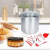 Gtouse Ensemble de casseroles en acier inoxydable de 21,5 litres, marmite à bain-marie avec couvercle en verre et support à bocaux, ensemble d'outils de mise en conserve de 8 pièces (rouge)