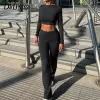 Outfit Darlingaga Casual Skinny Solid Automne Deux Pièces Ensemble Femme Sportswear Survêtement Streetwear Yoga T-shirt + Pantalon Ensembles Assortis Nouveau