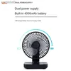 Electric Fans Portable Mini Fan Auto Desk Fan 4 Speed ​​Wind Mute Justerbar luftkylare laddas för kontor Hem Desktop Officec24319