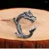 Cluster anneaux Buyee 925 argent sterling anneau unique dragon chinois Animal pour homme femme rock punk personnalité fine bijoux cercle