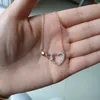 Coração forma diamante pingente colar momento feminino diamante colar liga colar anna jóias