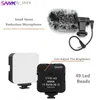 مثبتات Sanyk طي الهاتف المحمول VLOG Video حامل التثبيت محمولة تمتص الصدمة البث المباشر بما في ذلك LED ملء الميكروفون Q240319