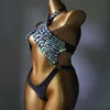 2023 nuevo brillante Sexy mujeres diseño único traje de baño y ropa de playa Bikini de cristal Bling diamantes de imitación de lujo