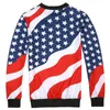 Mody Mężczyźni/Kobiety American Flag Print TrackSuits Crewneck Bluza 2PCS Pullover Joggers Zestaw Plus S-XXL R2393 240309