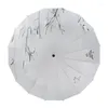 Regenschirme 16 Rahmenhandbuch Faltschirm Regen- und Dual-Use-Sonnenschutz Übergroßer, verstärkter Orchideenpavillon im Nationalstil