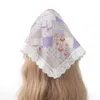 Foulards de cheveux imprimés de fleurs, bandanas de tête pastorale, accessoires pour femmes et filles