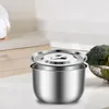 Skålar rostfritt stål bassäng mångsidig lagringsarrangör utrymme spara äggblandning skål med lock för kökssoppa prepping