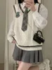 Japanische Nette Schuluniform Frauen Koreanischen Winter Stricken Pullover Rock Sets V-ausschnitt Langarm Jk Uniform Schule Mädchen Cosplay 240319