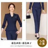 Calças femininas de duas peças high-end terno de negócios formal wear outono e inverno 2024 el recepcionista uniforme jóias loja workwear